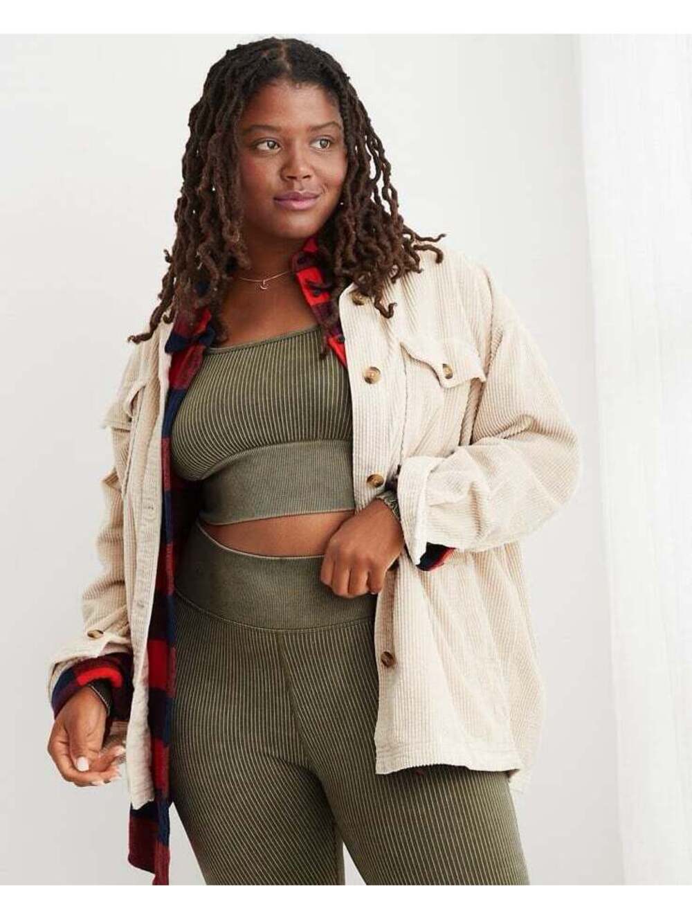 Aerie corduroy shacket